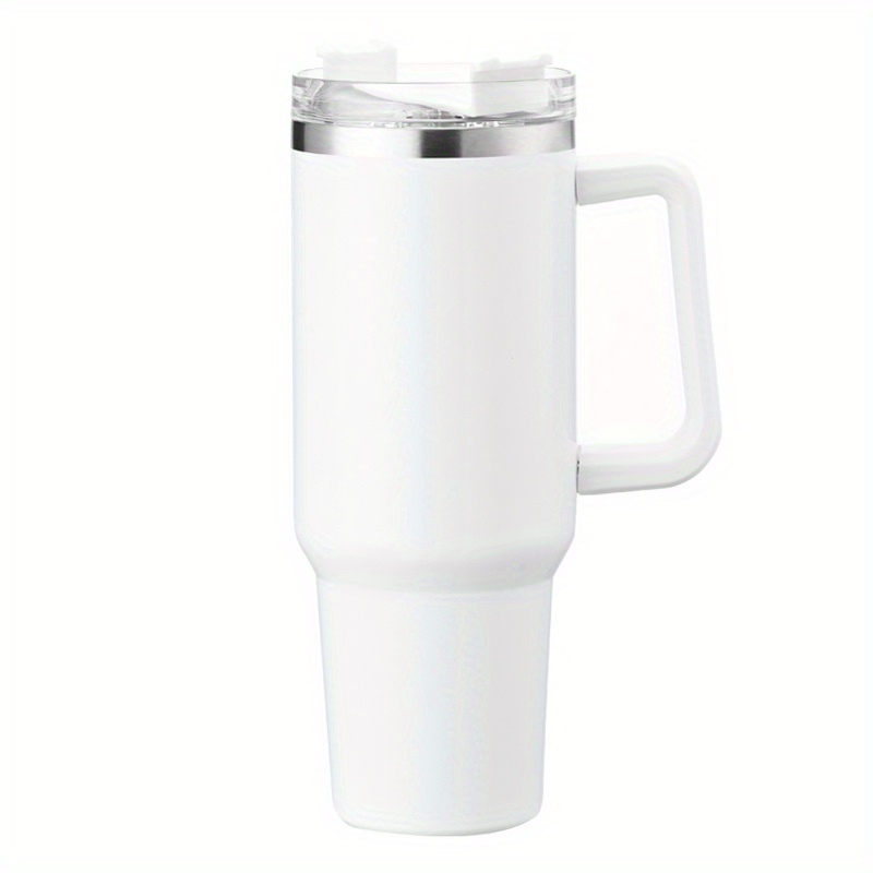 40 oz. Tumbler with Straw and Handle, White – Oklahoma Baptist Campus Store