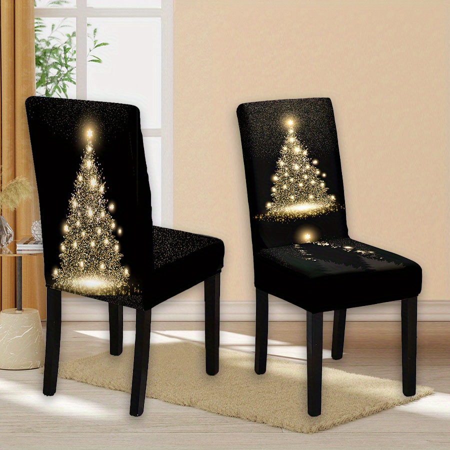 Gold christmas best sale chair covers