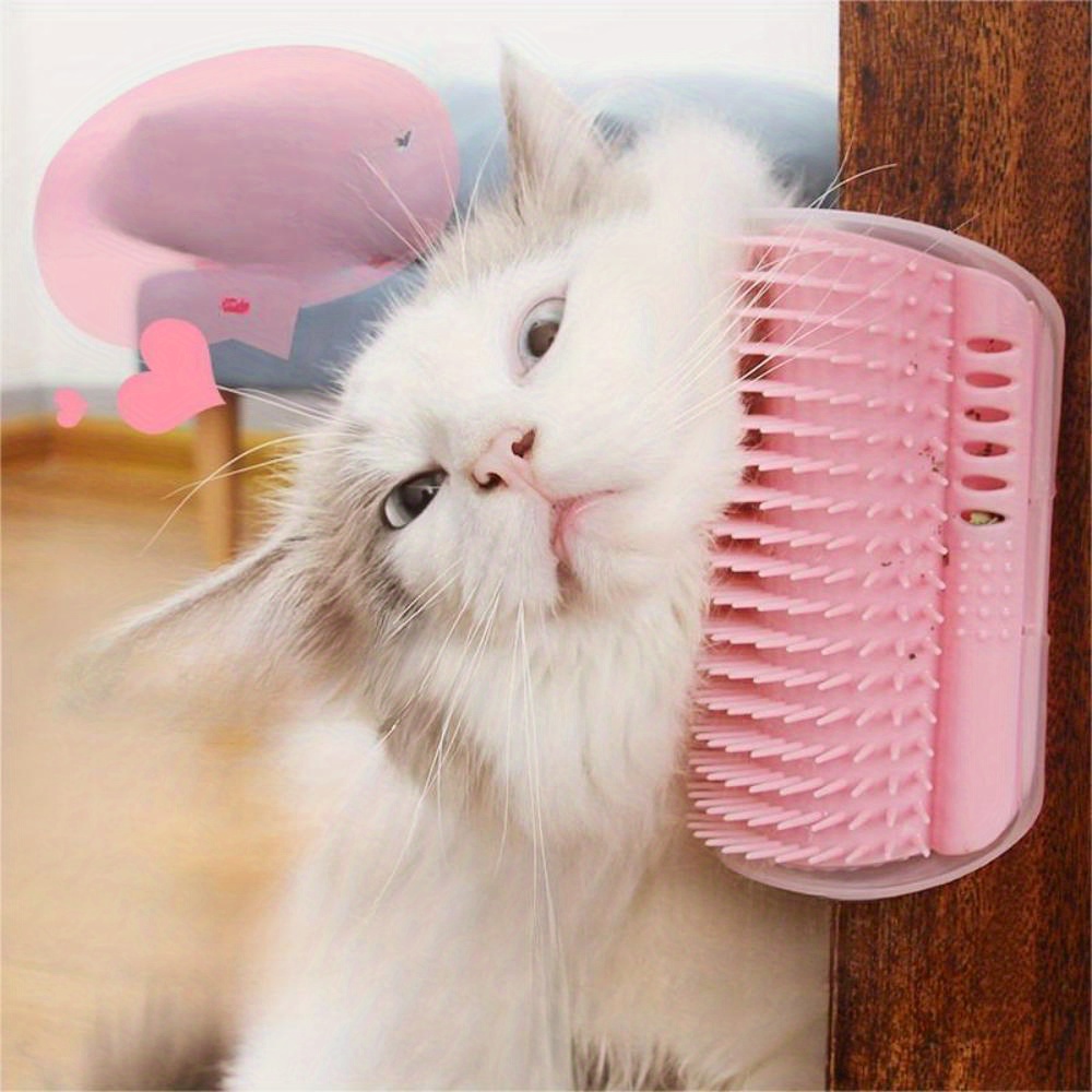 

Pet Magic Massage Brush: Removable & Washable Wall Corner Self Groomer For Cats - Scratch, Itch & Groom With Ease!
