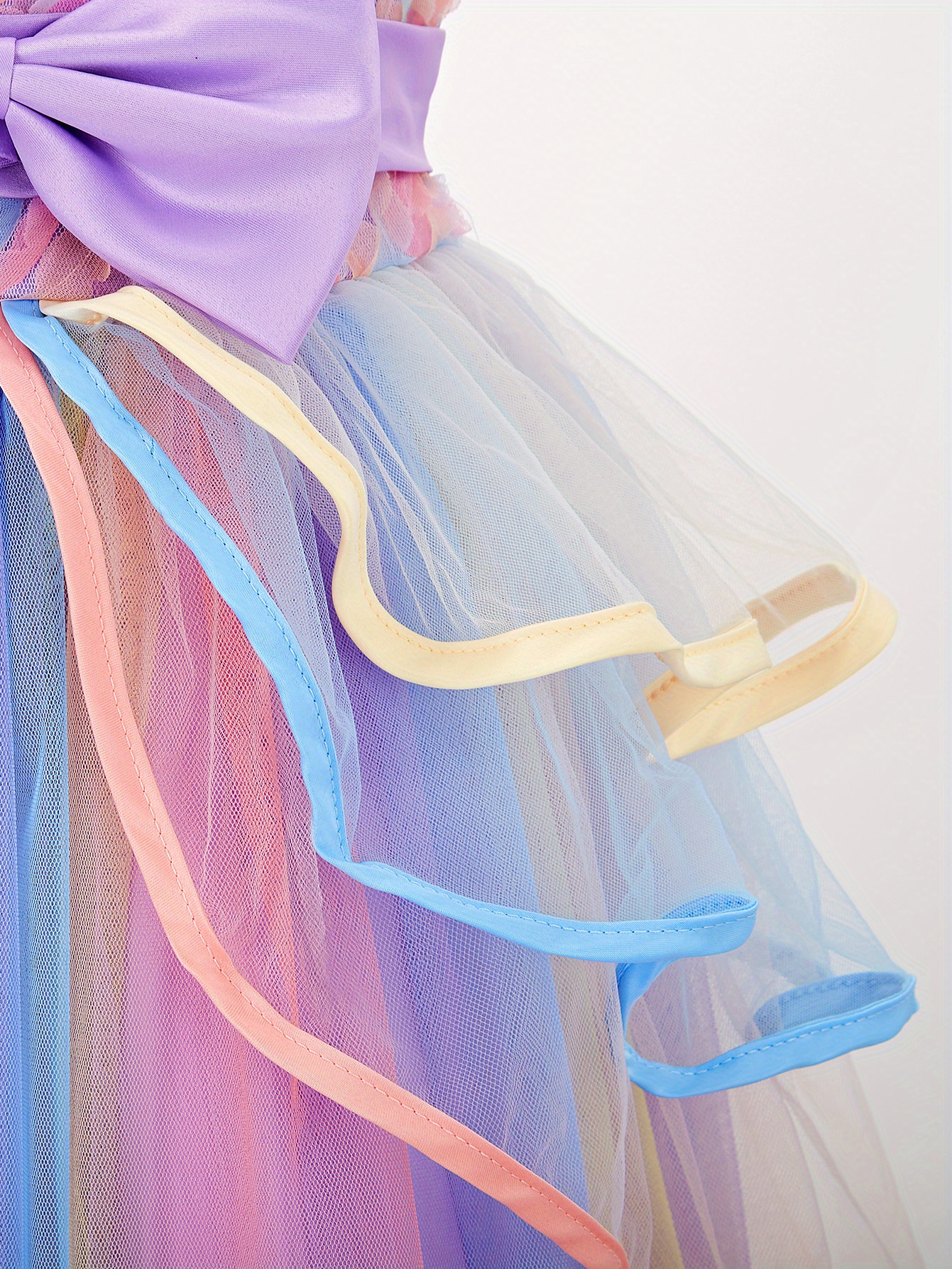 7pcs girls unicorn costume rainbow princess dress toddler unicorn birthday party dress halloween kids cosplay fairy tales dress up with headband necklace ring ear clip jewelry set details 5