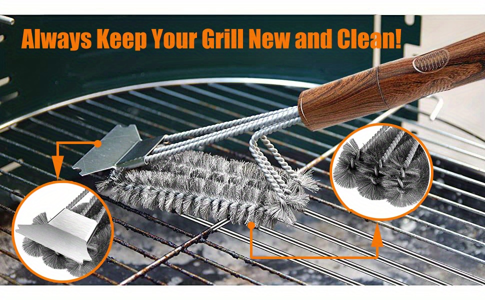 Grill Brush Set, Bbq Brush And Scraper, Barbecue Grill Brush, Two Set For  All Grill Cleaning, Best Safe Bbq Cleaner Gift, For Barbecue, Camping - Temu