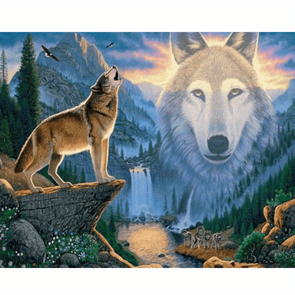 Diy Paint By Numbers For Adults Canvas Painting Wolf And - Temu