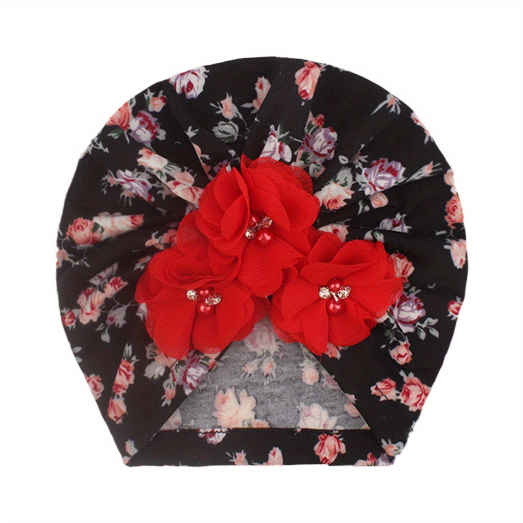 Spring Broken Rhinestone Flower Print Baby Hat - Temu United Kingdom