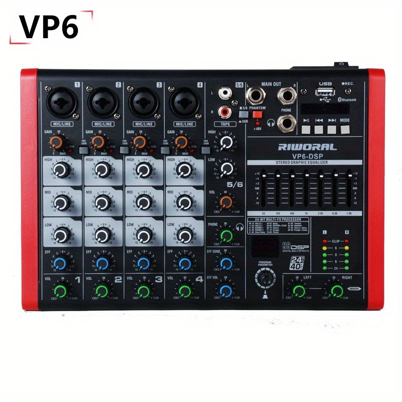 Riworal Ux04 Professional Audio Mixer 4 channel Mixer For - Temu