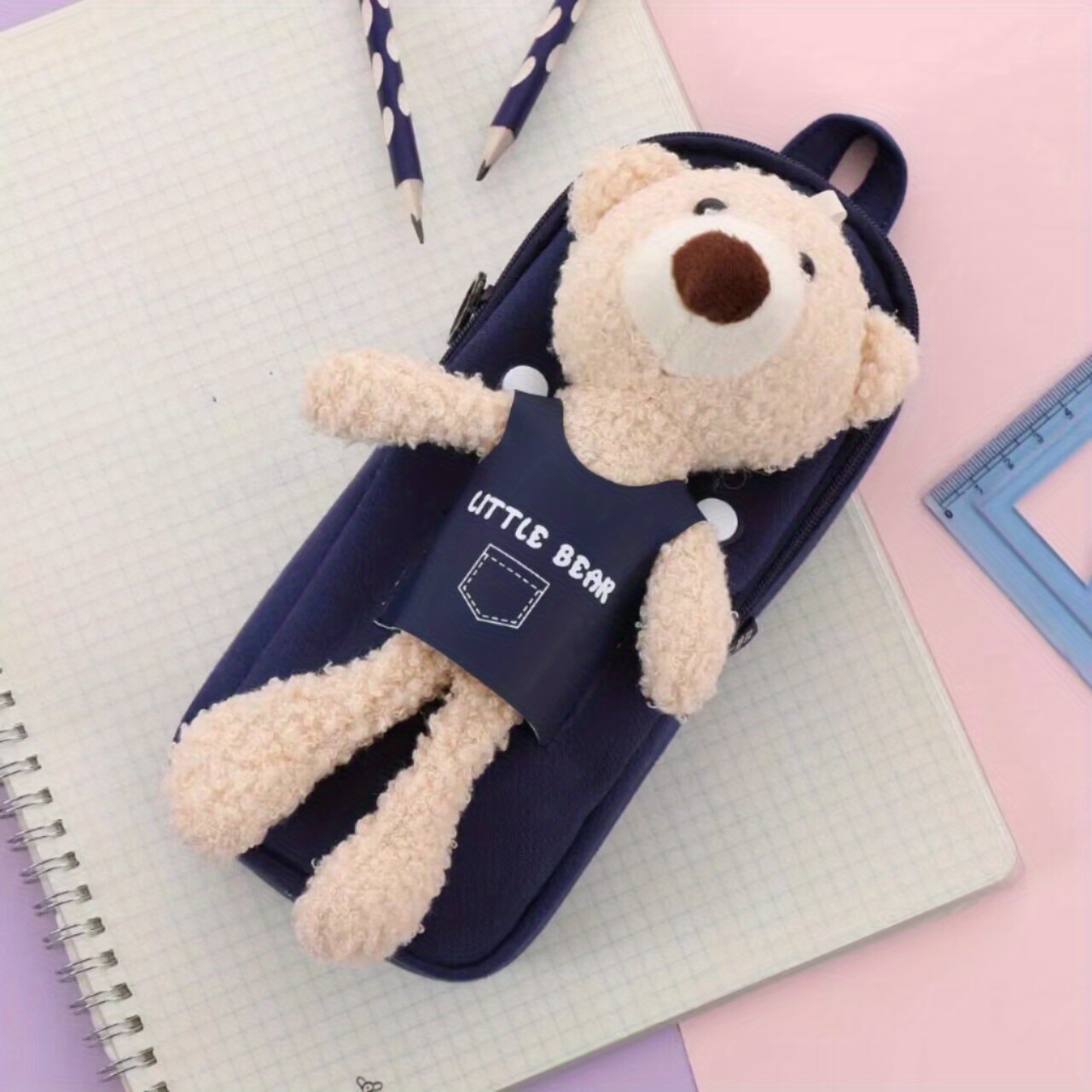 Cute Bear Color Pencils Creative Stationery Long - Temu