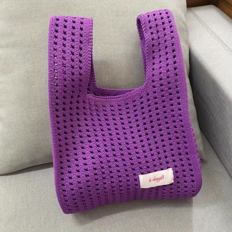 Bolso Ganchillo Hueco Bolsos Tejidos Moda Bolsillo Interior - Temu Mexico