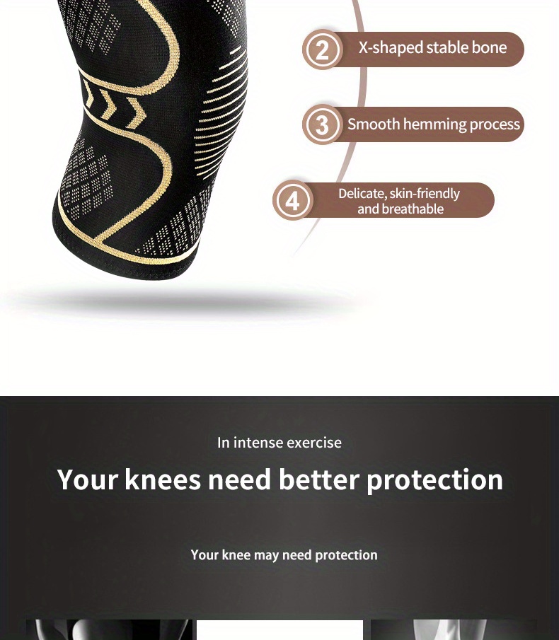 Copper Knee Braces Knee Knee Compression Sleeve Support Men - Temu ...