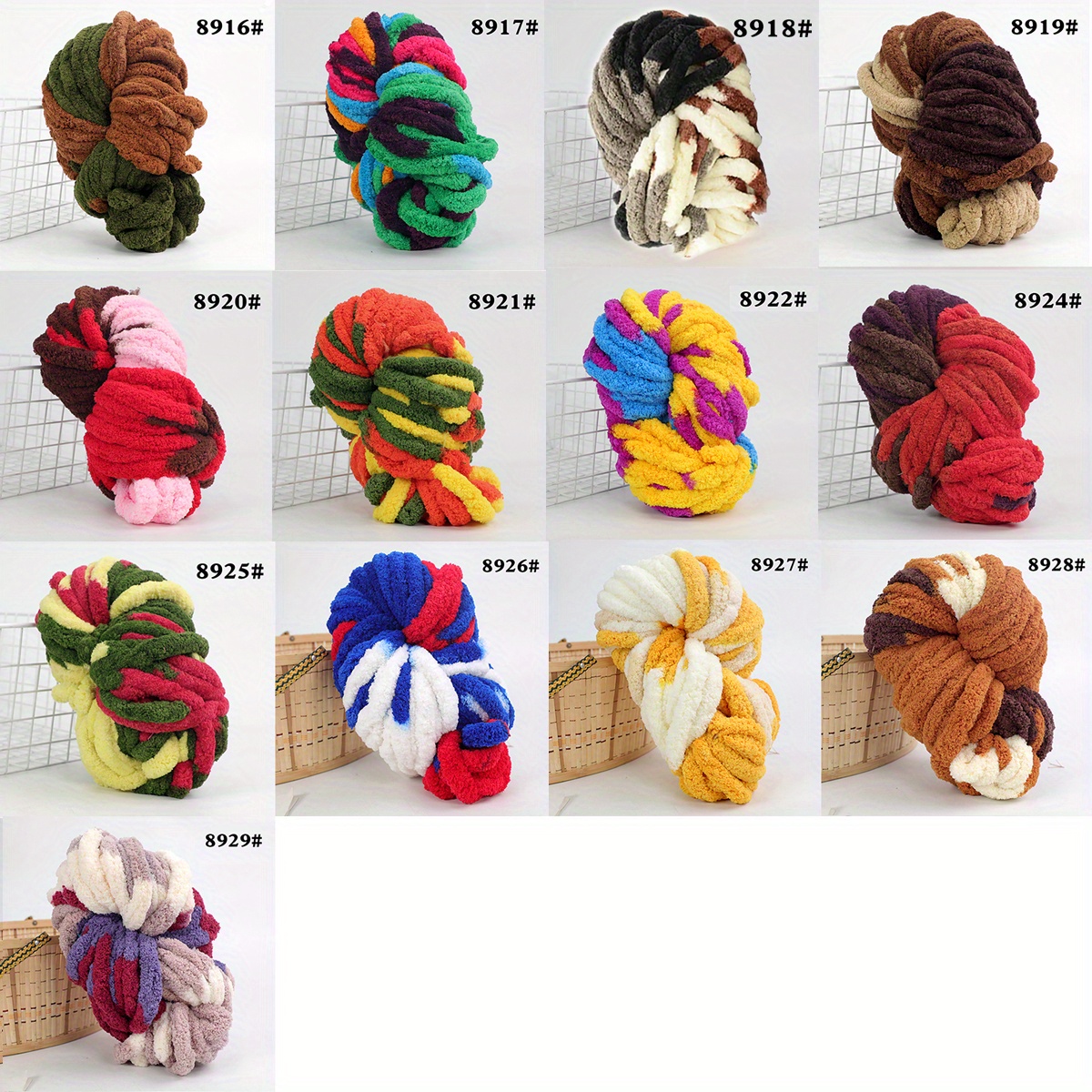 Chenille Chunky Knit Yarn,Yellow Chenille Yarn,Extreme Knitting Yarn,Arm  Knitting Yarn,Thick Yarn,Bulky Knit,Chunky Knit Blanket Yarn,250g/8 oz
