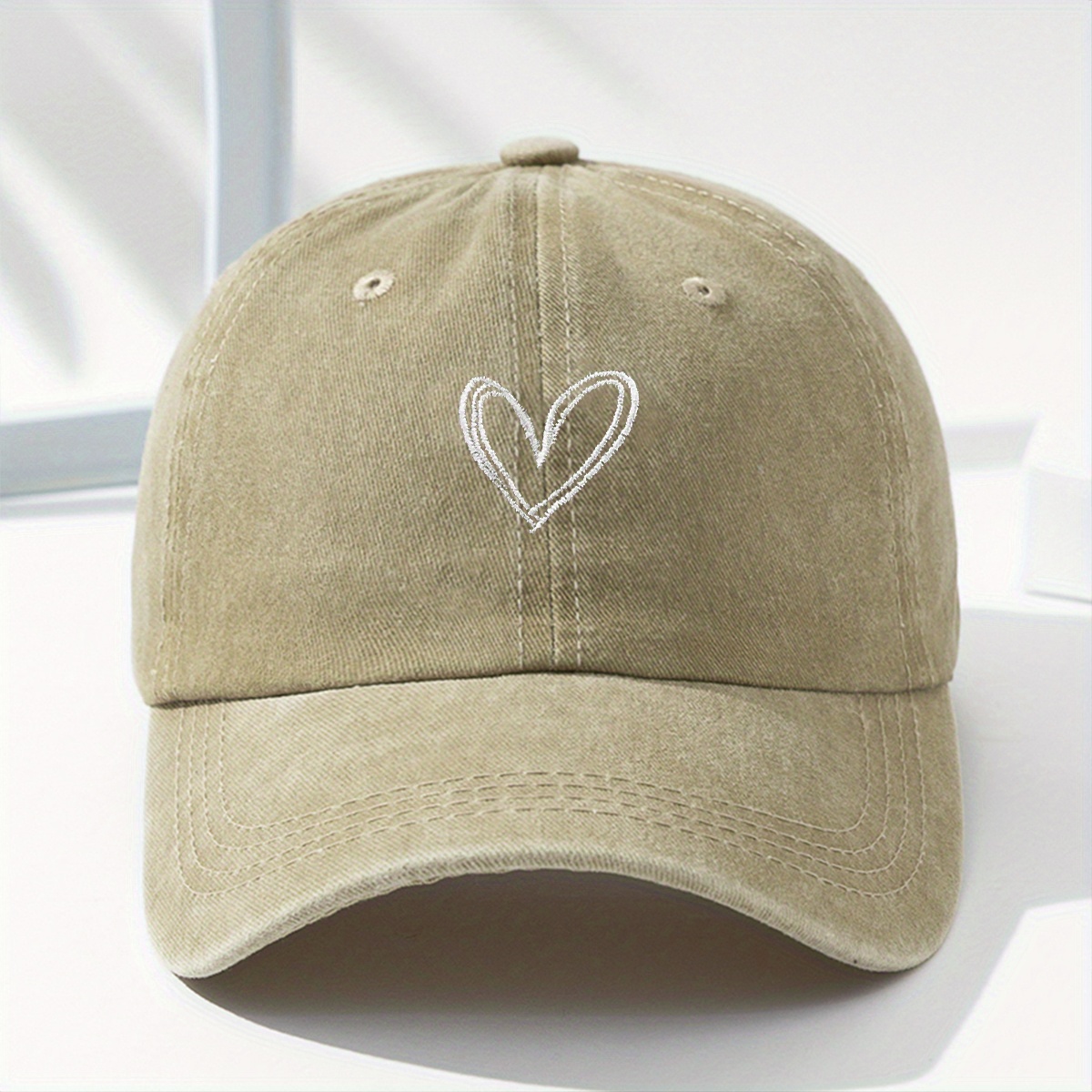 AlanBalen - Train Embroidery Washed Distressed Casual Cargo Hat Khaki
