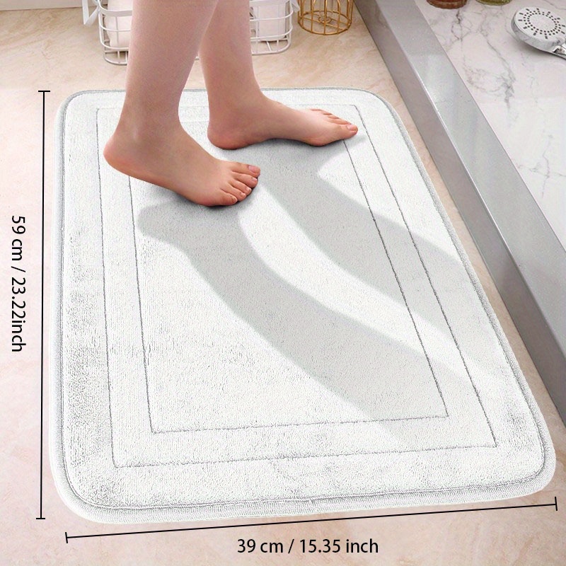Flannel Bathroom Quick Dry Rugs Memory Foam Grey Plush Bath Mat Cotton  Water Absorption Non Slip Tub Funky Door Carpet, For Hotel/commercial - Temu