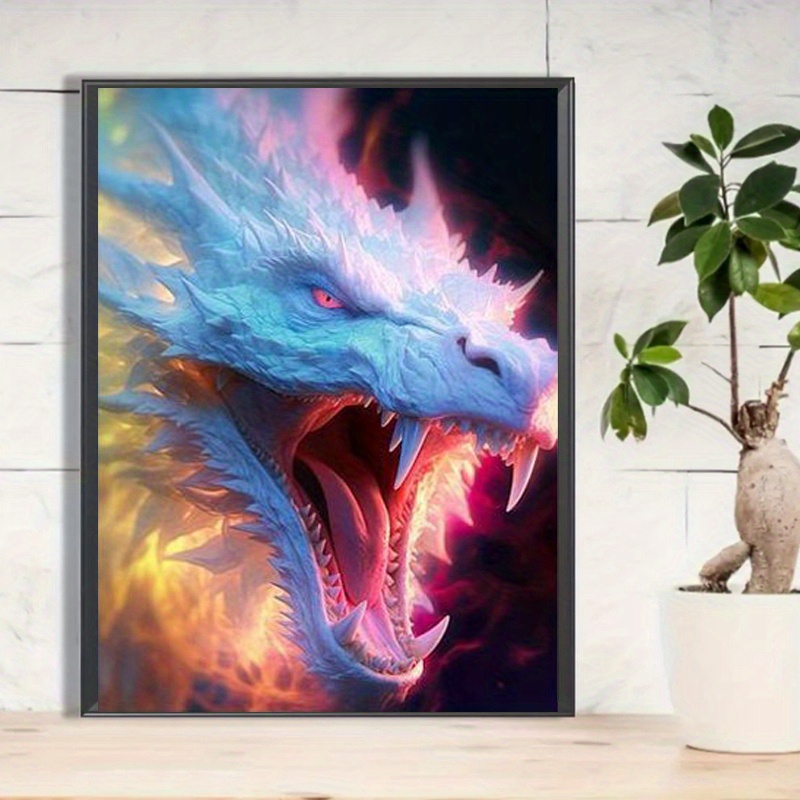 5D DIY Diamond Painting For Adults And Beginners Dragon Diamond Painting  For Living Room Bedroom Decoration 30*30cm/11.8inx11.8inch