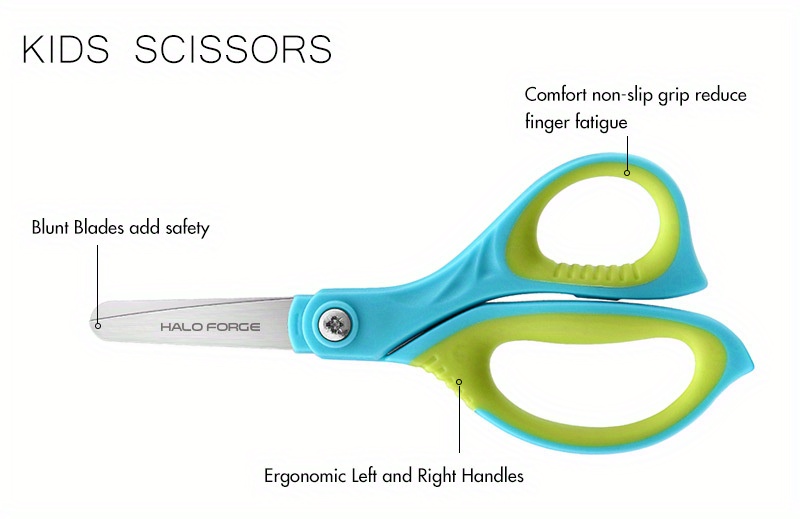 Toddler Safety Scissors, 5.5 Right Handed Kids Scissor ages 4~7,Blunt Tip  Kids Craft Scissors,Pre-School Training Scissors,Art Craft Scissors,Comfort
