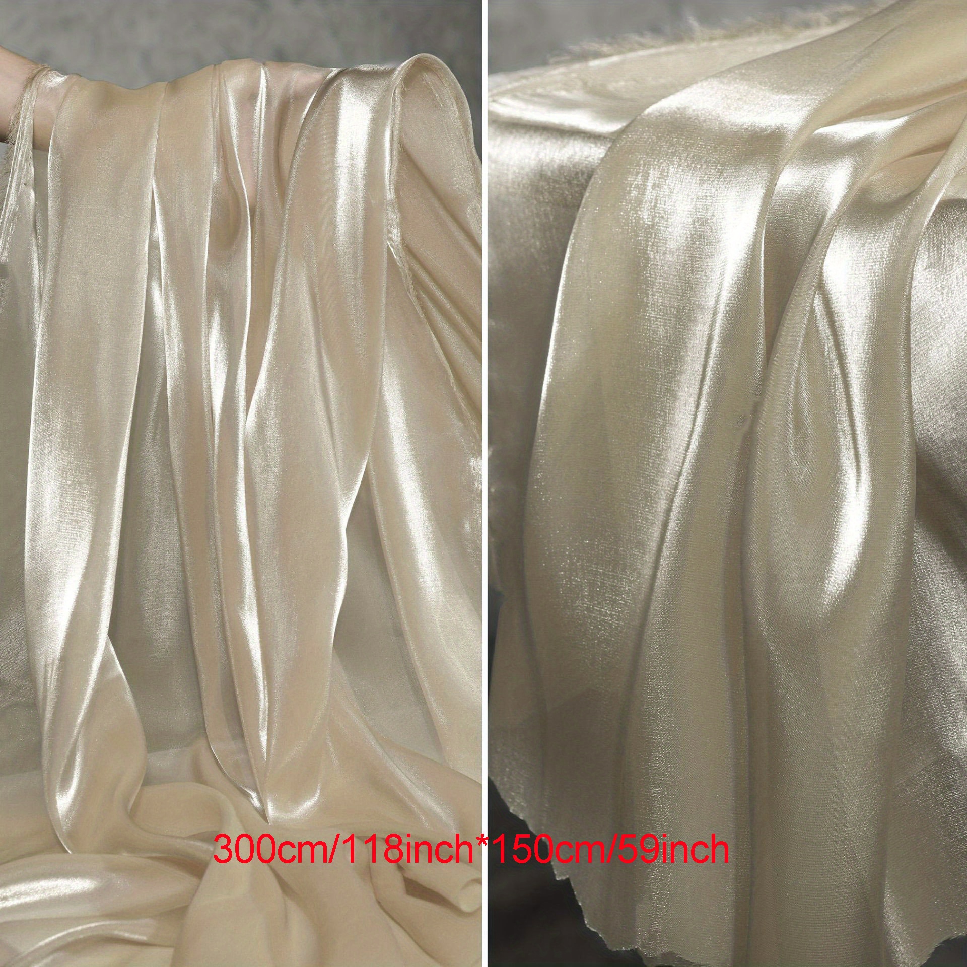Soft and Glossy Drape Thin Satin Fabric by the Yard