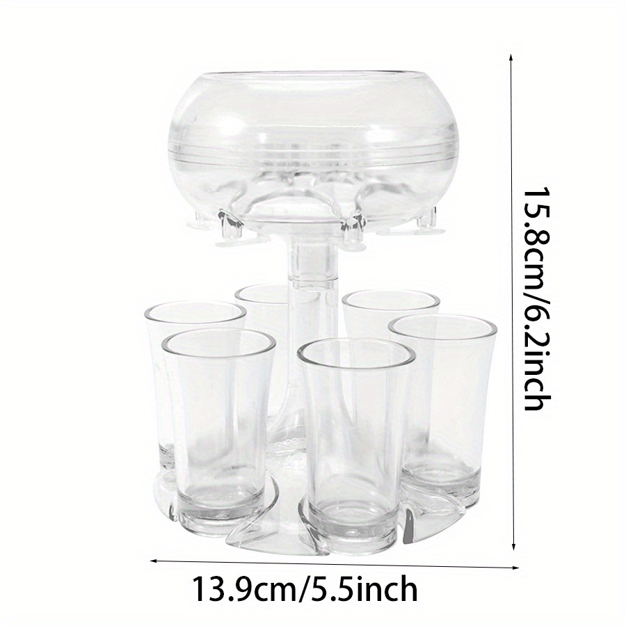 6 Shot Glass Dispenser Transparent Pourer  Liquor Dispenser Glass Shot - 6  Glass - Aliexpress