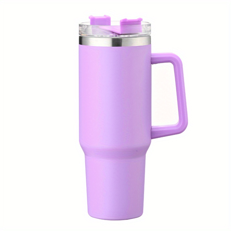 YIRENWEE 30 oz Tumbler with Handle and Straw Stainless Steel Double Wall  Vacuum Insulated Large Tumbler(light purple)