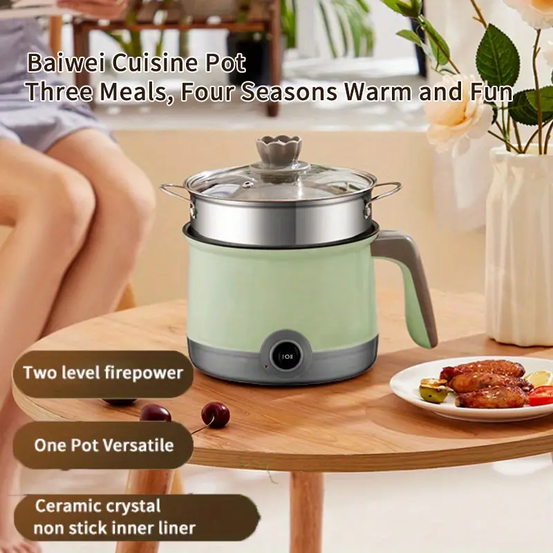 1pc mini hot pot electric ramen cooker hotpot mini rice cooker thermal small household multi functional pans for single easy to clean details 0