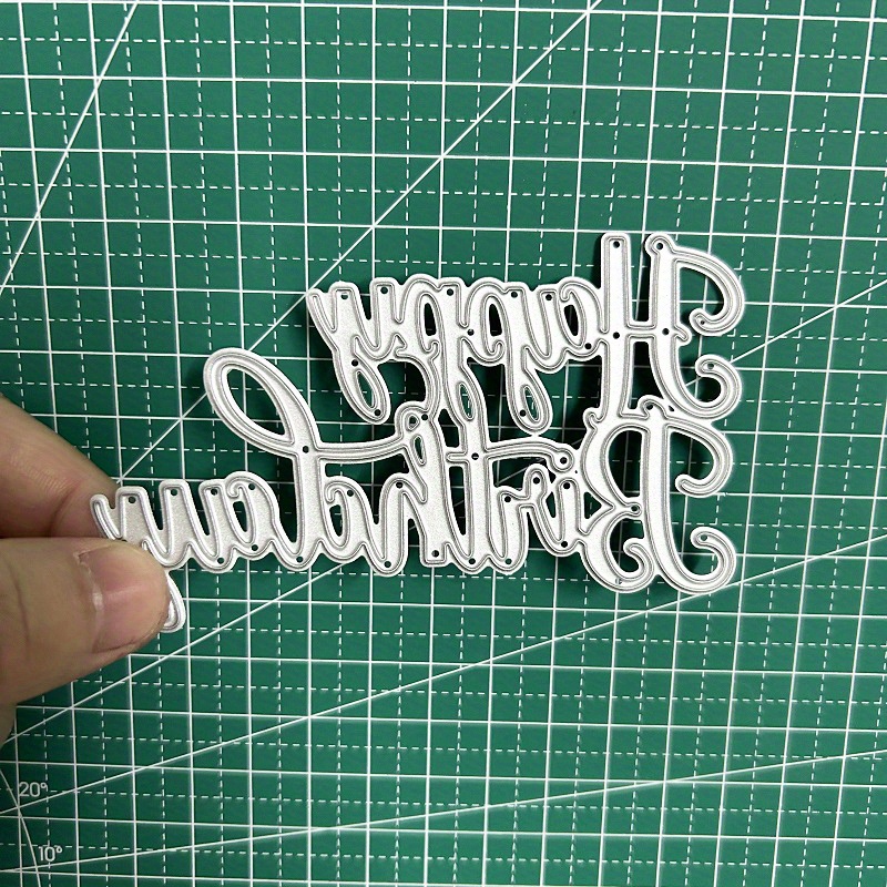 Happy Birthday Metal Cutting Dies Stencil Artistic Paper - Temu