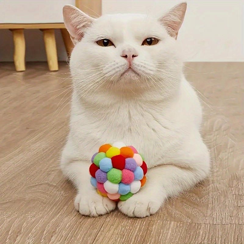 interactive cat ball toy 1pc random color stimulating fun for indoor cats kittens details 2