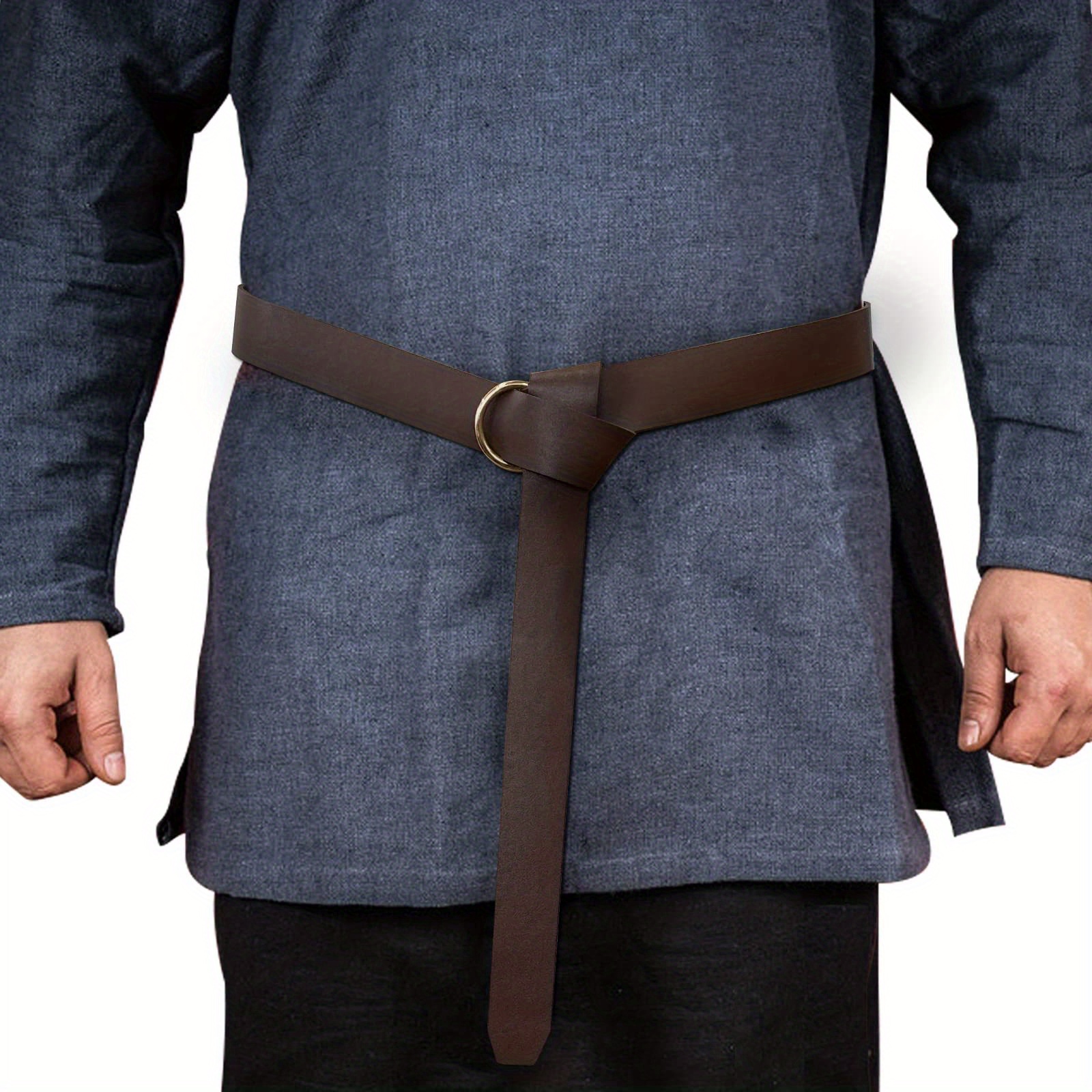 Medieval Pu Leather Ring Belt Retro Renaissance Rivets Belt - Temu