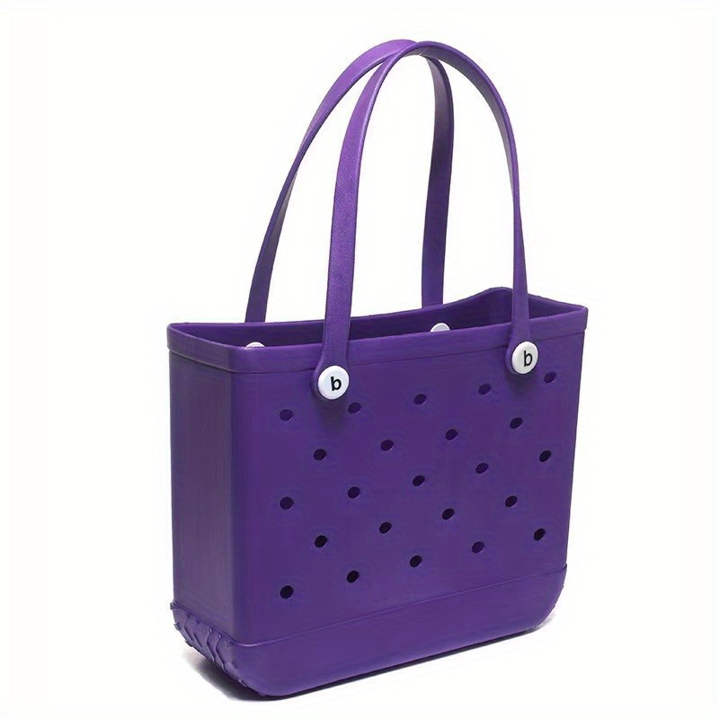  WYW Fashion Outdoor Hollow Silicone EVA Beach Bag Summer Women  EVA Basket Women Travel Handbag Storage Bag (Color : Purple) : Clothing,  Shoes & Jewelry