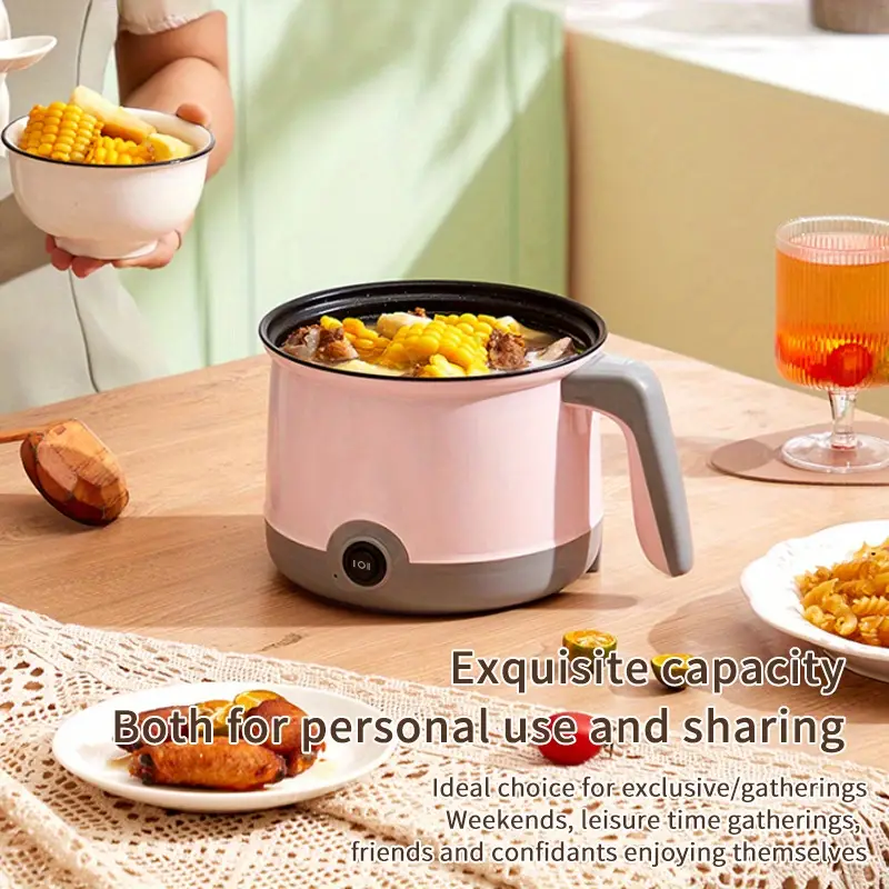 1pc mini hot pot electric ramen cooker hotpot mini rice cooker thermal small household multi functional pans for single easy to clean details 5