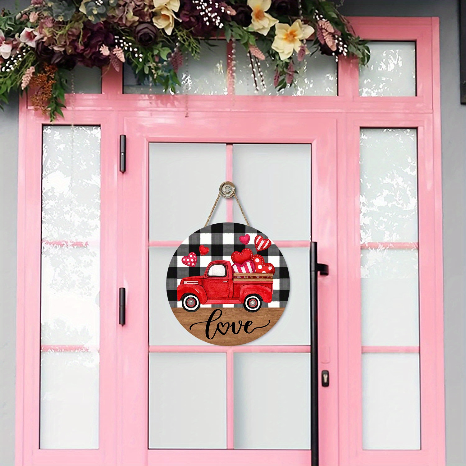 1pc happy valentines day sign for front door decor red love hearts wood ...