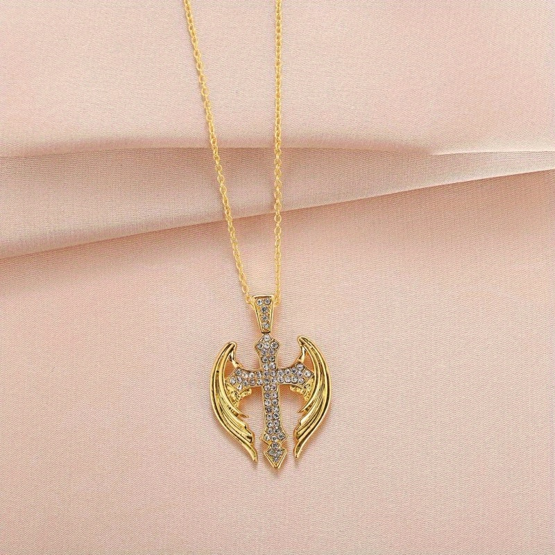 Wings Dollar Pendant Set Rhinestone Necklace - Temu