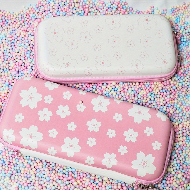 cute pink cherry blossoms storage bag cover case for nintendo switch portable travel carrying bag game accessories details 9