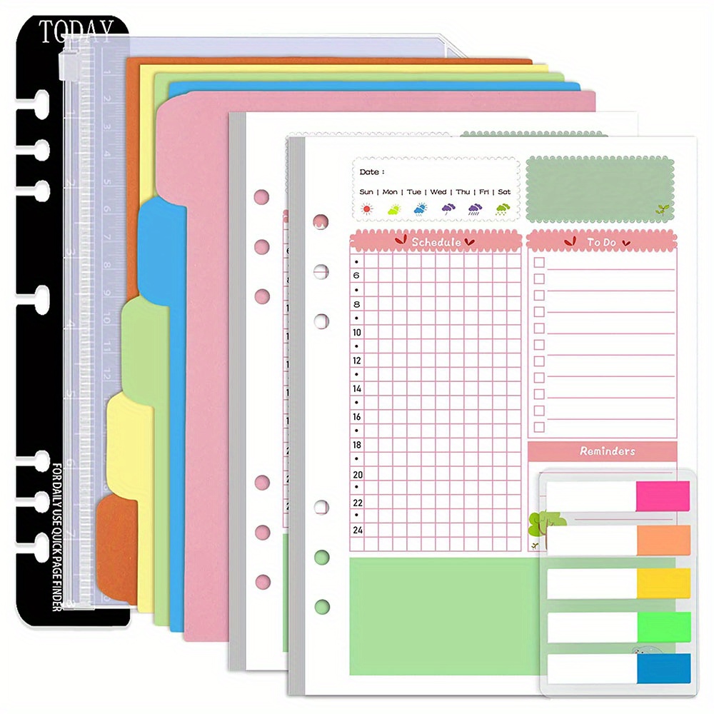 Stay Organized Colorful: A5 Planner Inserts Refills With 90 - Temu