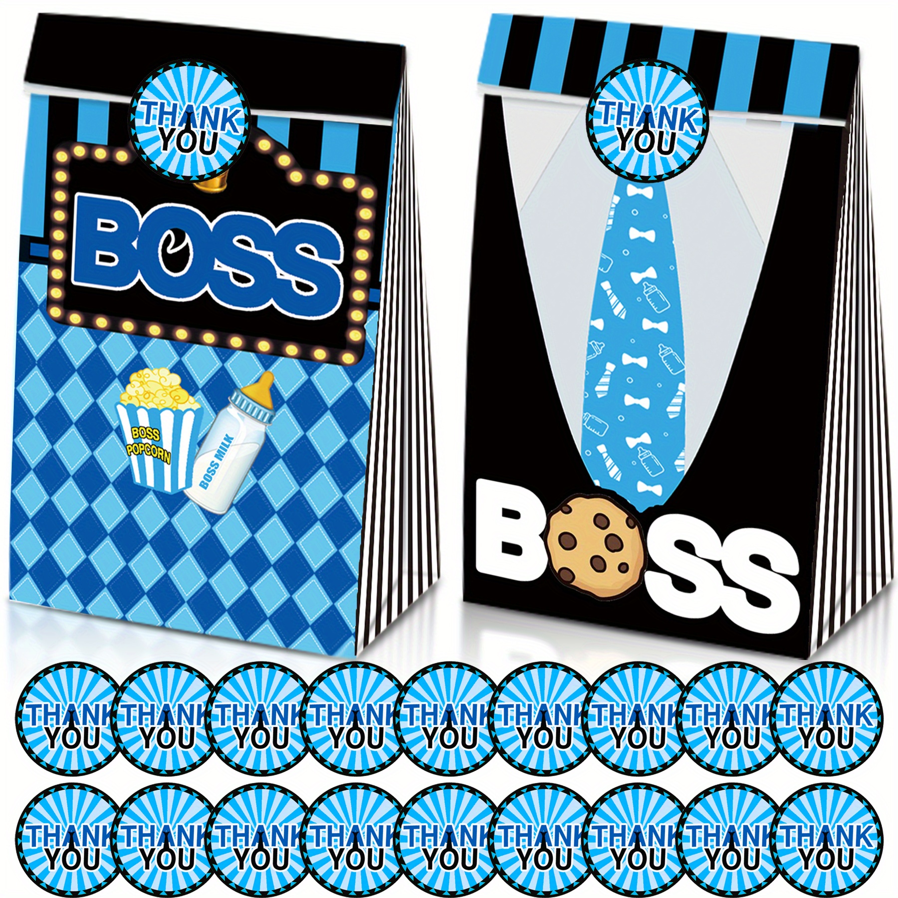 12pcs/set Baby Boy Boss Party Bolsas Regalo Goodie Bags Baby - Temu