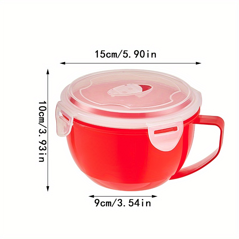 Microwaveable Bowl With Lid And Ear Handles, Heat-insulated Portable Noodle  Soup Bowl For Kids