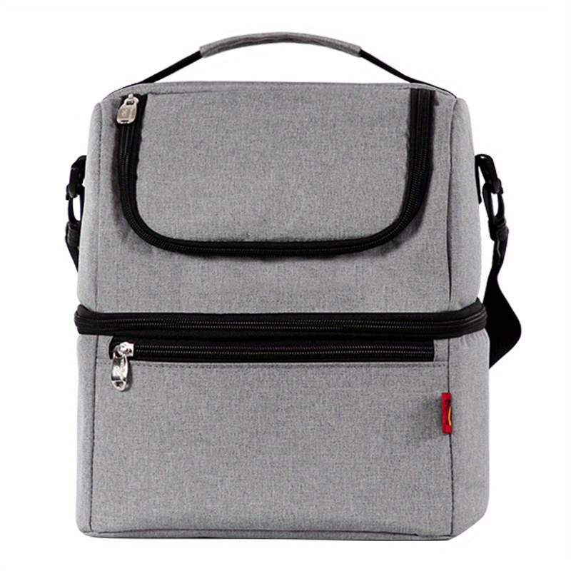 Double Layer Insulated Lunch Bag Ice Pack Leakproof Insulation Picnic Travel