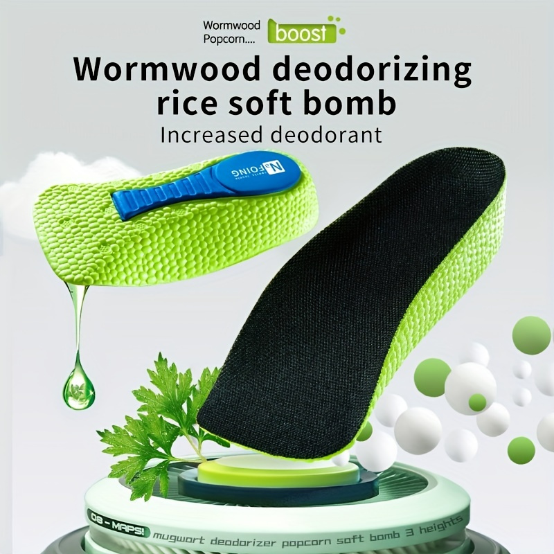 1.5-3.5cm (0.59-1.38in) Invisible Height Increase Insoles Light Weight Soft Elastic Arch Support Breathable Heel Lifting Inserts Arch Support Heel Lift Memory Foam Shoe Pads Orthopedic Soles