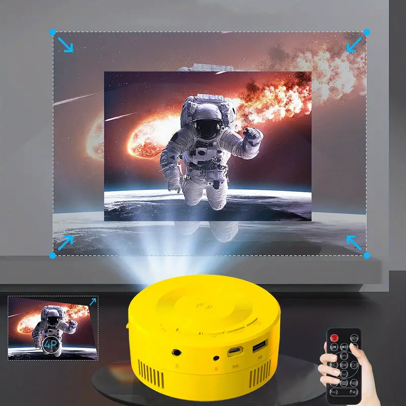 mini projector portable hd 1080p removable led screen home theater projector wired projection same screen compatible with ios android av usb details 13