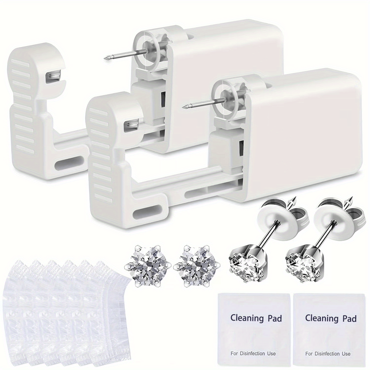 2pcs Ear Piercing Kit Disposable Sterile Ear Piercing Kit Painless Ear Piercing Gun Tool With Built in Hypoallergenic Ear Studs