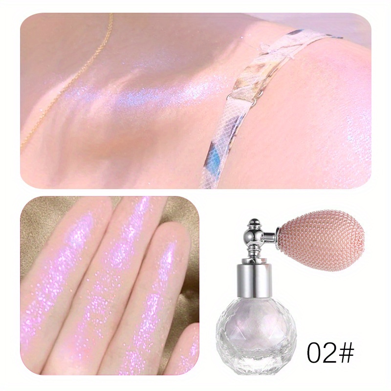 Boko Highlighter Powder Spray, Cosmetic Grade Body Shimmer Spray High Gloss  Diamond Highlight Glitter Magic Powder Makeup Sparkle Glitter Hairspray