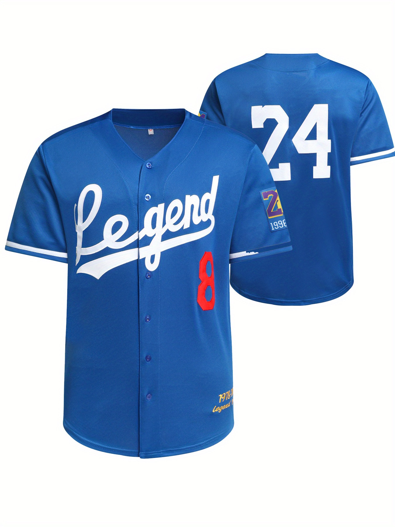 Los Angeles Dodgers Royal Blue Baseball Jersey Full Button 