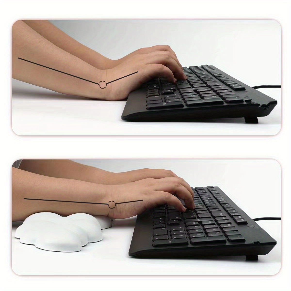 Ergonomic Mouse Pad with Wrist Support, Comfortable Keyboard Wrist Rest, Memory  Foam Wrist Pad for Keyboard, Mouse Pad Sets for Easy Typing & Pain Relief  for Computer, Office & Home, Black 