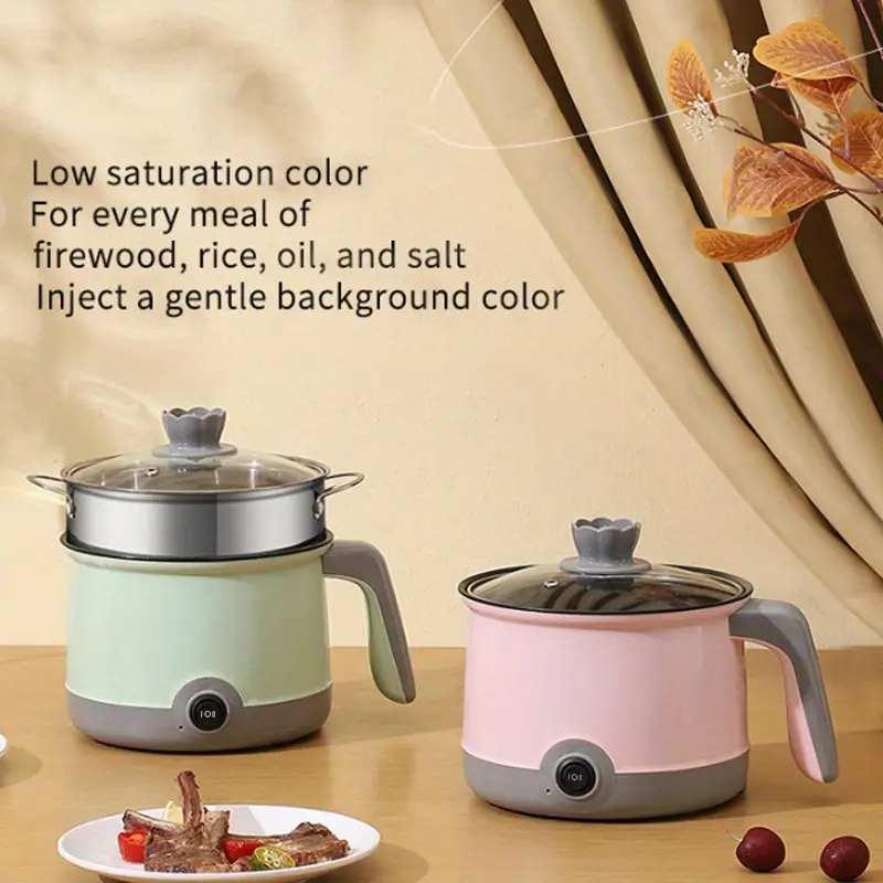 1pc mini hot pot electric ramen cooker hotpot mini rice cooker thermal small household multi functional pans for single easy to clean details 1