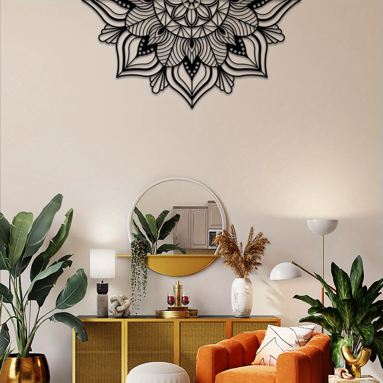 Large Metal Mandala Wall Decor Unique Lotus Flower Wall Art Temu