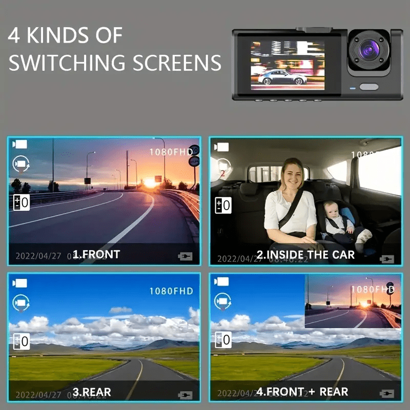 Caméra De Tableau De Bord De Vision Nocturne DVR De 2 Pouces, Caméra Avant  4K 2160P Avec Caméra Arrière De Voiture 1080P, Enregistreur Vidéo, Support  GPS WIFI, Caméra De Voiture 324j Du