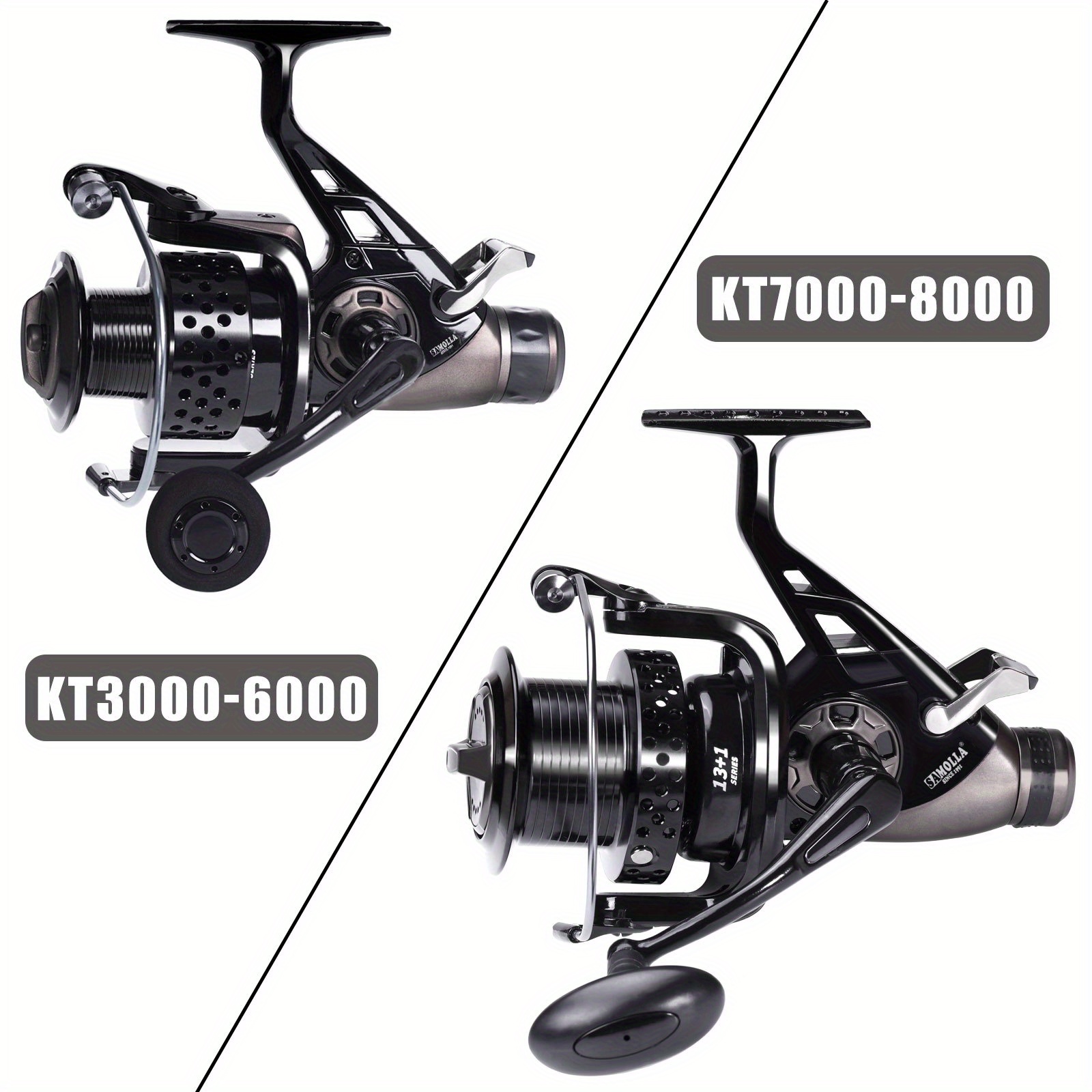 Image of Samolla Dual Drag Spinning Reel 3000-8000 Series - , Graphite & Aluminum Alloy, Ideal For Carp Fishing