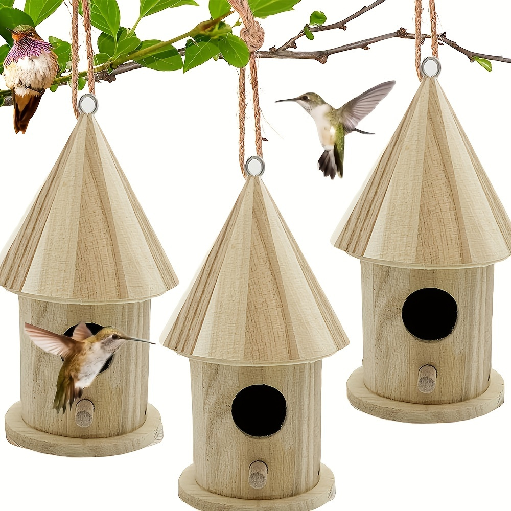 Attract Beautiful Hummingbirds Natural Wooden Hanging - Temu