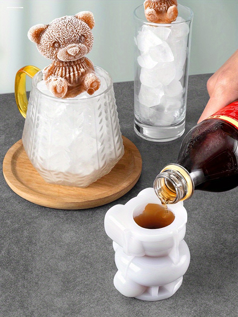 Nanyaciv Moule à glace en silicone en forme d'ours - Moule à glaçons en  forme d'animal - Moule à glaçons fantaisie pour cocktail, café, fête :  : Maison