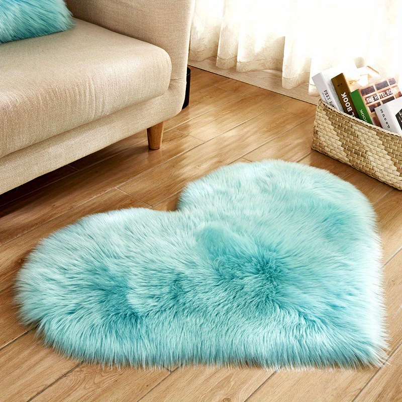 Fluffy Area Rugs Heart Shaped Soft Faux Sheepskin Fur Area Temu
