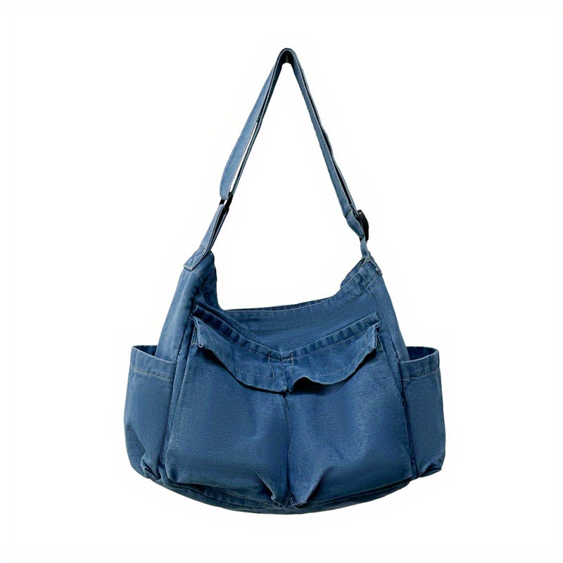 Denim Blue Mens Womens Large Shoulder Bag Handbag Blue Jean Messenger