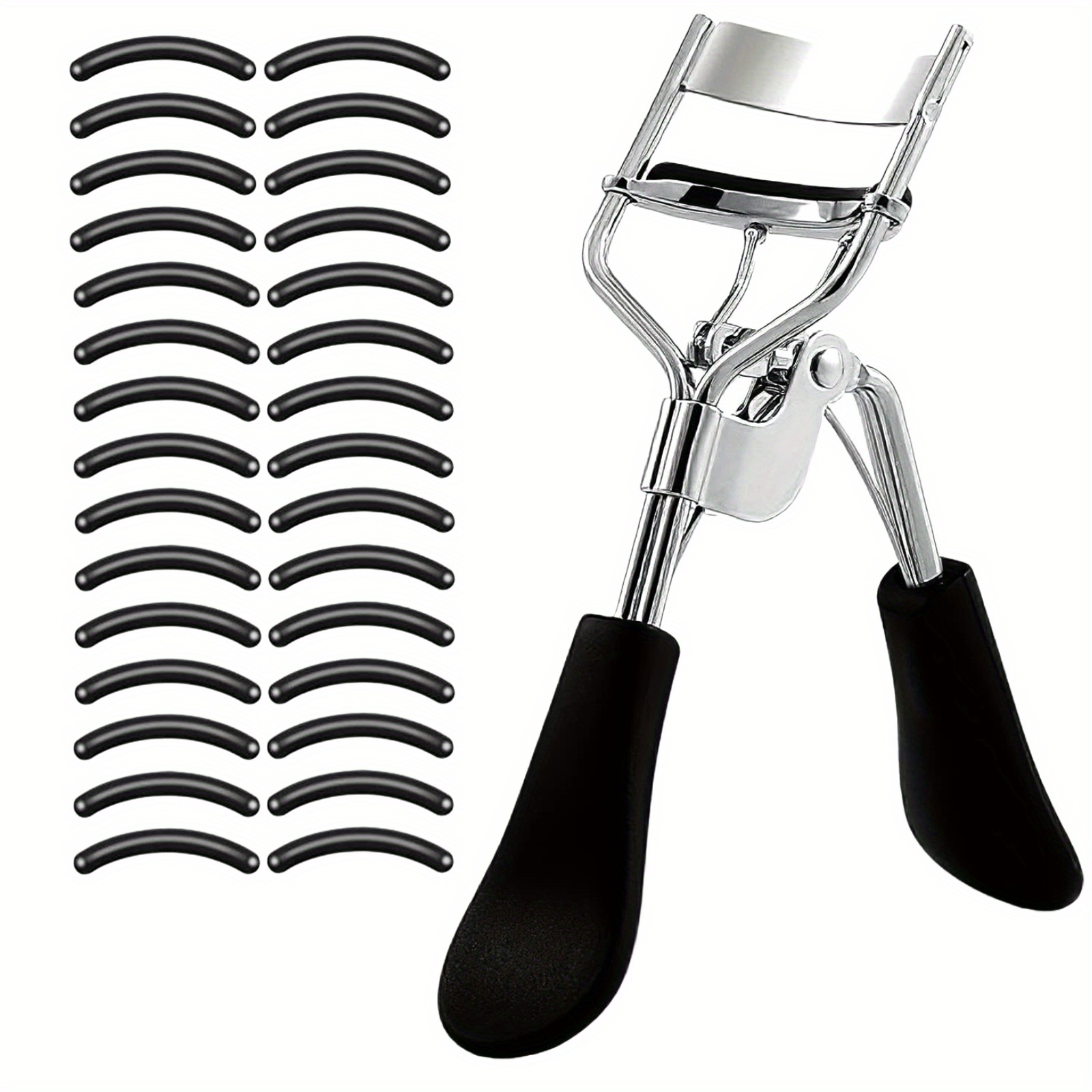 Image of Premium Stainless Steel Lash Curler With 30 Rubber Refill Pads, Makeup Tool, Long Lasting For All Eye Shapes Lash Lift, Extension Of False Eyelashes, Curling