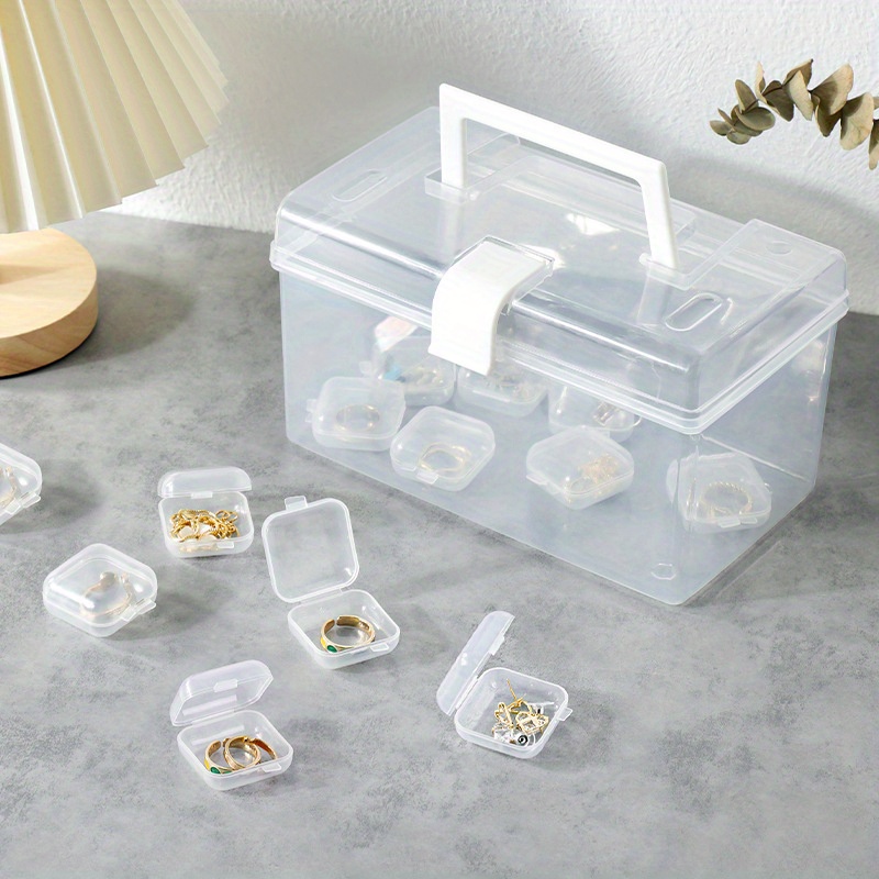 Mini Plastic Storage Box Small Handle Storage Containers - Temu