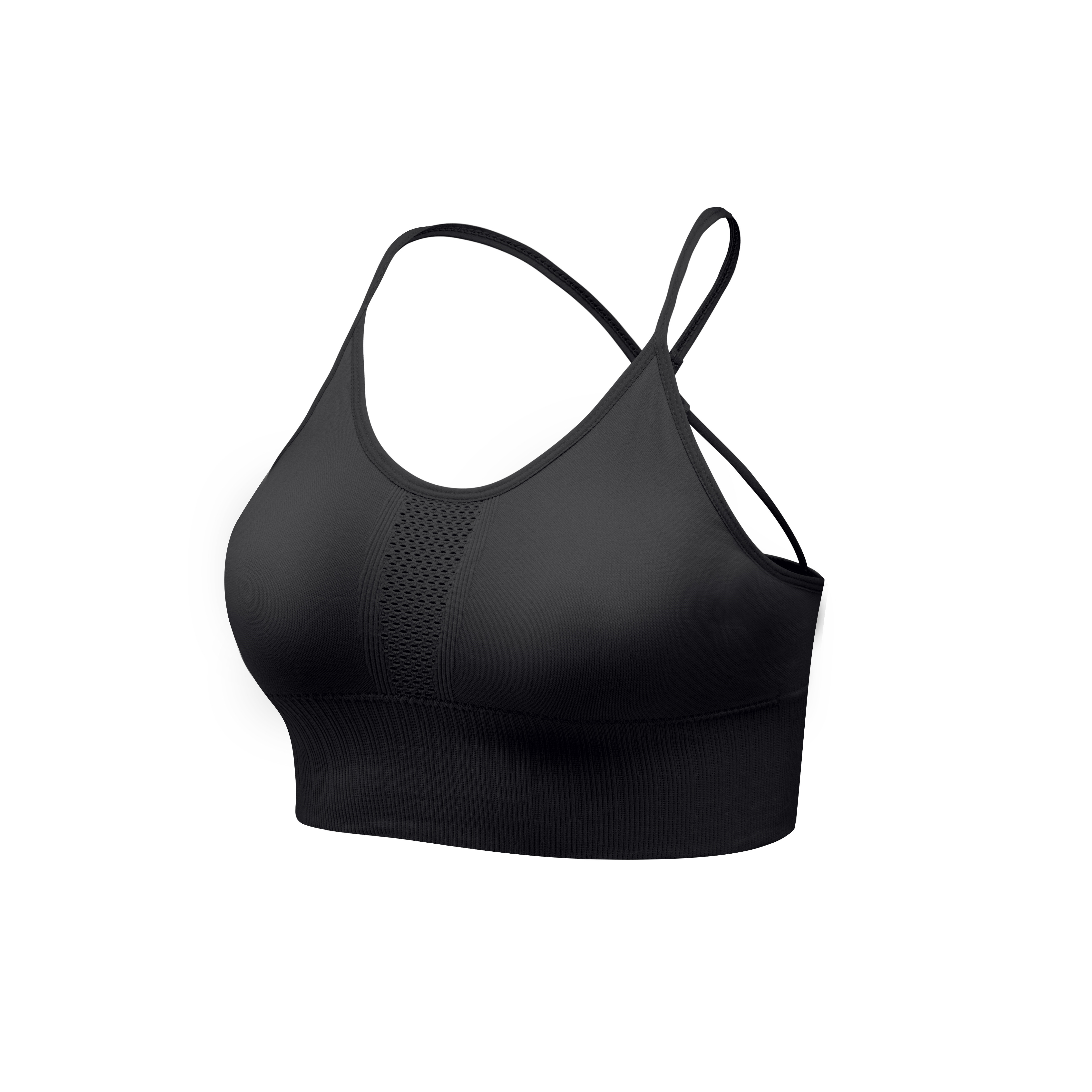 AIEOE Sports Bra for Women Wirefree Spaghetti Strap Criss Cross Back  Workout Bras with Removable Cups Yoga Crop Top Black S : :  Clothing, Shoes & Accessories