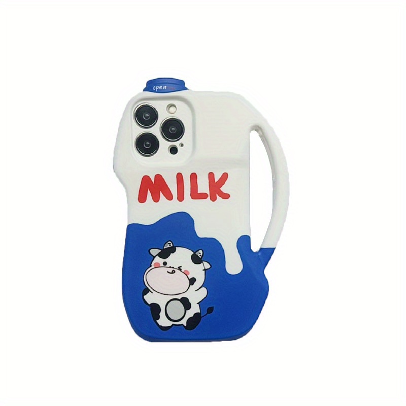 Carcasa Teléfono Cartoon Cute Milk Cow Iphone 15 Pro 14 13 - Temu Mexico